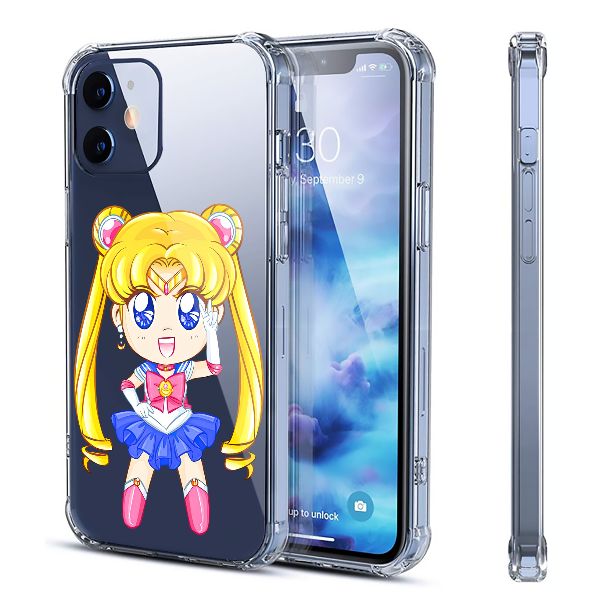 （画像用） 美少女戦士セーラームーン 月野 うさぎ つきの うさぎ Sailor Moon Tsukino Usagi 【iPhone 12シリーズ対応】透明スマホケース（クリアソフトケース）